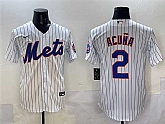 Men's New York Mets #2 Luisangel Acuna White Cool Base Stitched Jersey,baseball caps,new era cap wholesale,wholesale hats